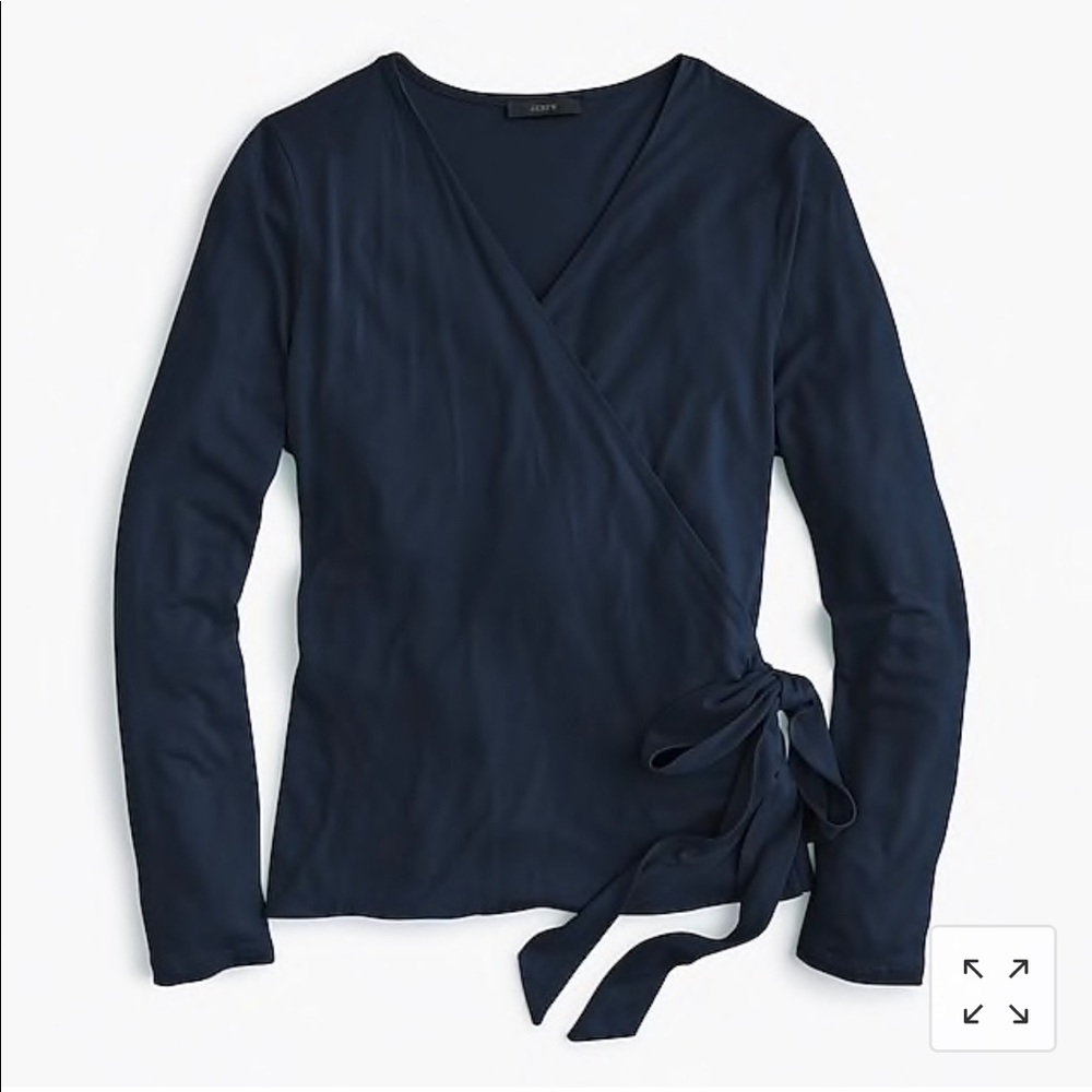 NWT! J Crew GREEN Wrap and Tie Top,  XS